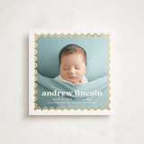 "Glimmering ric-rac" - Birth Announcements in Pearl by Creo Study - Front