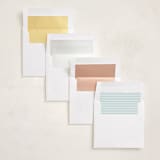 "Glimmering ric-rac" - Birth Announcements in Pearl by Creo Study - Envelope Liner Options