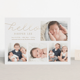 "Glittering Hello" - Birth Announcements in Honey by Carolyn MacLaren - Front