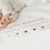 "Mini Hearts Frame" - Birth Announcements in Rose by Stacey Meacham - Detail