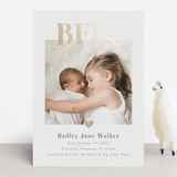 "BFFs" - Birth Announcements in Mauve by Pink House Press - Front