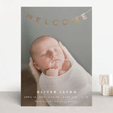 "Welcome Banner" - Birth Announcements in Cloud by Maria Alou - Front