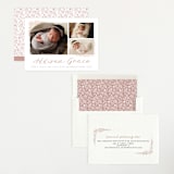 "Delicate Collage" - Birth Announcements in Burnt Rose by Amy Payne - Assembled