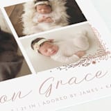 "Delicate Collage" - Birth Announcements in Burnt Rose by Amy Payne - Detail