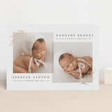 "Leaf Duet" - Birth Announcements in Mocha by Olivia Raufman - Front