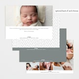 "Proper Introduction" - Birth Announcements in Cloud by Megan Davis - Back of Card Options