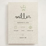 "Stitched Together" - Birth Announcements in Mint by Ashley Langlais - Front
