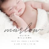 "Marlow" - Birth Announcements in Graphite by Megan Cash - Detail