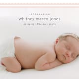 "Scalloped Border" - Birth Announcements in Baby Blush by Carolyn MacLaren - Detail