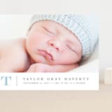 "Stately monogram" - Birth Announcements in Powder by Stacey Meacham - Front