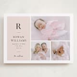 "Monogram Block" - Birth Announcements in Blush by Robert and Stella - Front