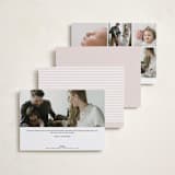 "Monogram Block" - Birth Announcements in Blush by Robert and Stella - Back of Card Options