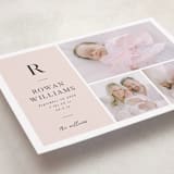 "Monogram Block" - Birth Announcements in Blush by Robert and Stella - Detail