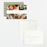 "Welcome Home" - Birth Announcements in Sage by Hudson meet Rose - Assembled