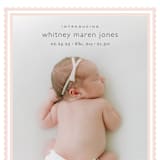 "Scalloped Border" - Birth Announcements in Baby Blush by Carolyn MacLaren - Detail