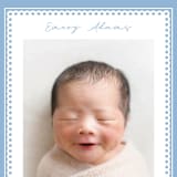 "Stitched Frame" - Birth Announcements in Sky by Nicole Walsh - Detail