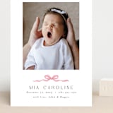 "Sweet Bow" - Birth Announcements in Cotton Candy by Paula Pecevich - Front