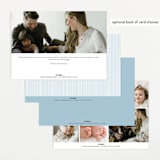 "Sweet Stripes" - Birth Announcements in Baby Blue by Alston Foster - Back of Card Options