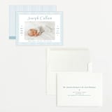 "Sweet Stripes" - Birth Announcements in Baby Blue by Alston Foster - Assembled