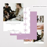 "Bow Frame" - Birth Announcements in Lavander by Cass Loh - Back of Card Options