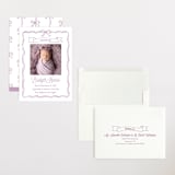"Bow Frame" - Birth Announcements in Lavander by Cass Loh - Assembled