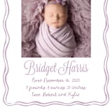 "Bow Frame" - Birth Announcements in Lavander by Cass Loh - Detail