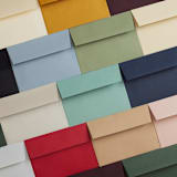 "Bow Frame" - Birth Announcements in Lavander by Cass Loh - Colored Envelopes Available