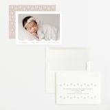 "Eyelet" - Birth Announcements in Taupe by Lauren Chism - Assembled