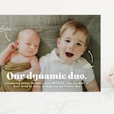 "Dynamic Duo" - Birth Announcements in Cotton by Corinne Malesic - Front