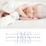 "Classic Monogram" - Birth Announcements in Sky by Erin Hodges - Detail