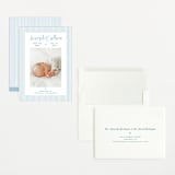 "Sweet Stripes" - Birth Announcements in Baby Blue by Alston Foster - Assembled