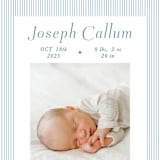 "Sweet Stripes" - Birth Announcements in Baby Blue by Alston Foster - Detail