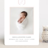 "Monogram Laurel" - Birth Announcements in Peony by Vanessa Doyle - Front
