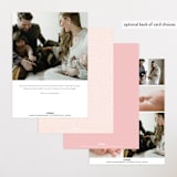 "Monogram Laurel" - Birth Announcements in Peony by Vanessa Doyle - Back of Card Options