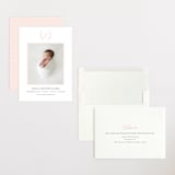 "Monogram Laurel" - Birth Announcements in Peony by Vanessa Doyle - Assembled