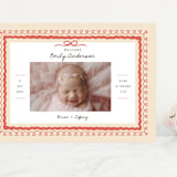 "Vintage Love Bow" - Birth Announcements in Latte by Kartika Paramita - Front