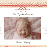 "Vintage Love Bow" - Birth Announcements in Latte by Kartika Paramita - Detail