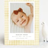 "Gingham" - Birth Announcements in Marigold by Jessie Steury - Front