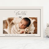 "Elegant Bow Holiday" - Birth Announcements in Charcoal by Chelsea Petaja - Front