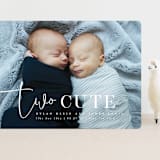 "Two Cute" - Birth Announcements in Silk by Creo Study - Front