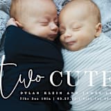 "Two Cute" - Birth Announcements in Silk by Creo Study - Detail