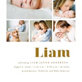 "Bold Arrival" - Birth Announcements in Golden by Ana Sharpe - Detail