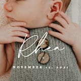 "Simplest" - Birth Announcements in Petal by Rebecca Daublin - Detail