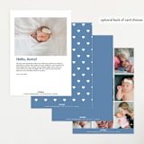 "Snuggles" - Birth Announcements in Dusty Blue by Megan Cash - Back of Card Options