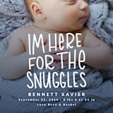 "Snuggles" - Birth Announcements in Dusty Blue by Megan Cash - Detail