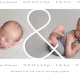 "Twin & Twin" - Birth Announcements in Snow by Lauren Chism - Detail