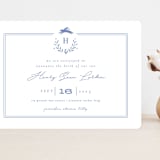 "Classic Baby Monogram" - Birth Announcements in Cobalt Blue by Susan Brown - Front
