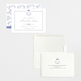 "Classic Baby Monogram" - Birth Announcements in Cobalt Blue by Susan Brown - Assembled