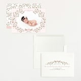 "Sweet Floral Vine" - Birth Announcements in Blush by Susan Moyal - Assembled