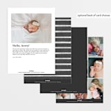 "Jamie" - Birth Announcements in Charcoal by Rebecca Rueth - Back of Card Options